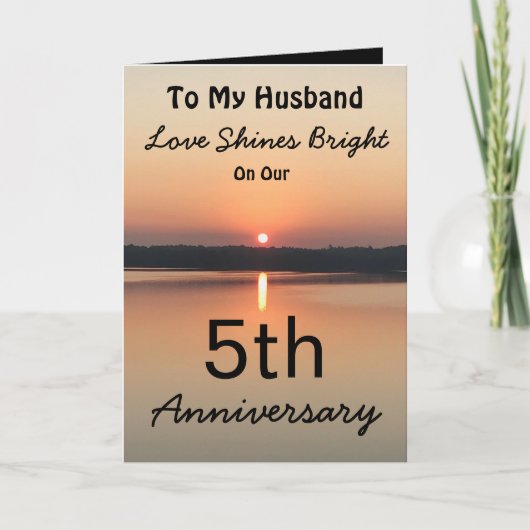 5e Jubileum Husband Love Shines Bright Kaart (Voorkant)