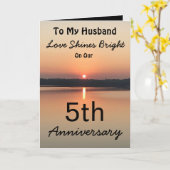 5e Jubileum Husband Love Shines Bright Kaart (Gele Bloem)