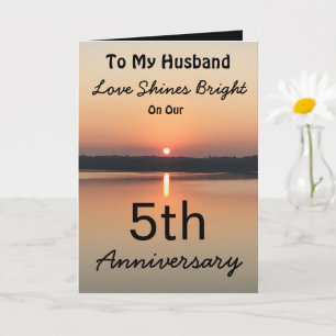 5e Jubileum Husband Love Shines Bright Kaart