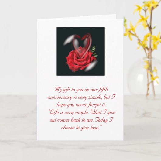 5e Jubileum Kaart (Gele Bloem)