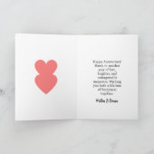 5e Jubileum Kaart met dansend paar en harten (Binnen)