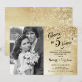 5e jubileum met foto - Goud Kaart (Voorkant / Achterkant)