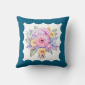 5e jubileum namen gerbera bloemen blauw kussen (Achterkant)