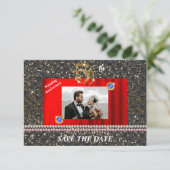 5e jubileum Save the Date-foto |Saffierblauw Kaart (Staand voorkant)