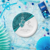 5e Jubileum Turquoise Wedding Design Papieren Bordje (Feest)