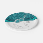 5e Jubileum Turquoise Wedding Design Papieren Bordje (Gekanteld)