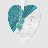 5e Jubileum Turquoise Wedding Ornament (voorkant)