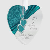 5e Jubileum Turquoise Wedding Ornament (voorkant)