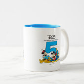 5e Jubileum Tweekleurige Koffiemok (Voorkant rechts)