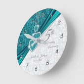 5e Jubileum van Turquoise Wedding Keepslag Ronde Klok (Hoek)