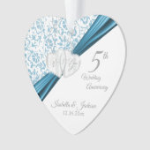 5e Jubileum voor blauwe bruiloft Ornament (voorkant)
