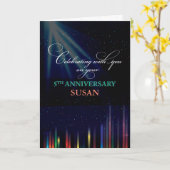 5e Jubileum voor werknemers, aanpassen, zwart-wit Kaart (Gele Bloem)