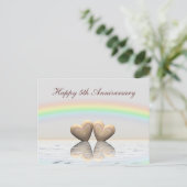 5e Jubileum Wooden Hearts Briefkaart (Staand voorkant)