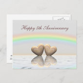 5e Jubileum Wooden Hearts Briefkaart (Voorkant / Achterkant)