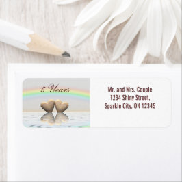 5e Jubileum Wooden Hearts Etiket