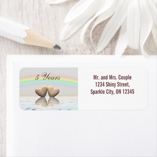 5e Jubileum Wooden Hearts Etiket (Insitu)