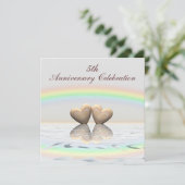 5e Jubileum Wooden Hearts Kaart (Staand voorkant)