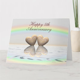 5e Jubileum Wooden Hearts Kaart