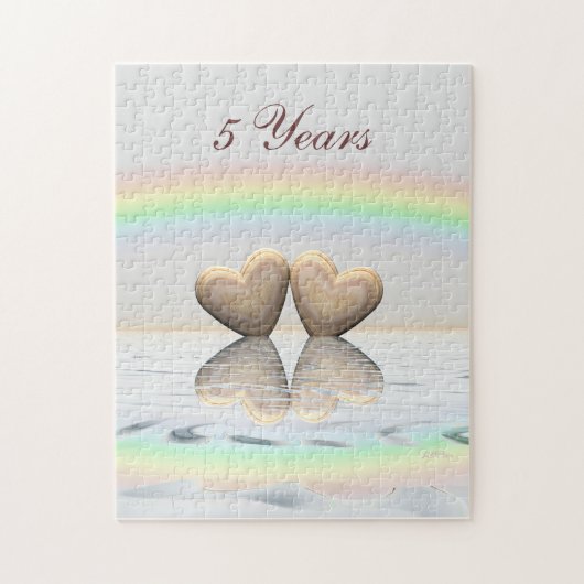 5e Jubileum Wooden Hearts Legpuzzel (Verticaal)