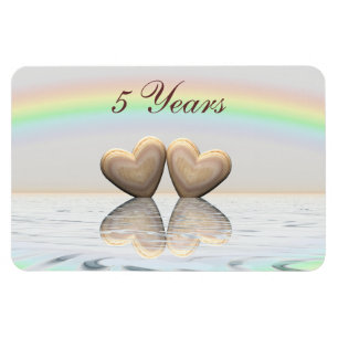 5e Jubileum Wooden Hearts Magneet