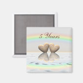 5e Jubileum Wooden Hearts Magneet (Voorkant / Achterkant)