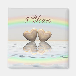 5e Jubileum Wooden Hearts Magneet