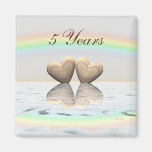 5e Jubileum Wooden Hearts Magneet