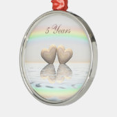 5e Jubileum Wooden Hearts Metalen Ornament (Links)