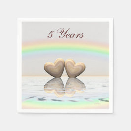 5e Jubileum Wooden Hearts Servetten