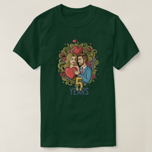 5e jubileumjaar t-shirt (Design voorkant)