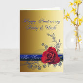 5e jubileumkaart, tante en oom kaart (Gele Bloem)