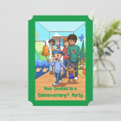5e Kanker Jubileum Party Uitnodigingen (Staand voorkant)