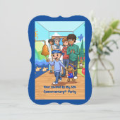 5e Kanker Jubileum Party Uitnodigingen (Staand voorkant)