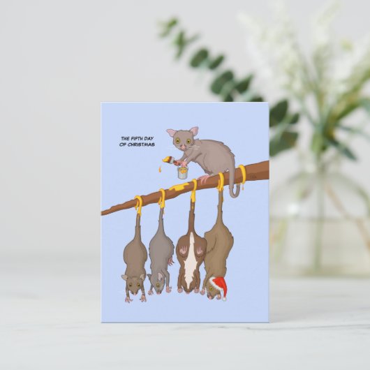 5e Kerstdag (5 Golden Rings) Briefkaart (Staand voorkant)