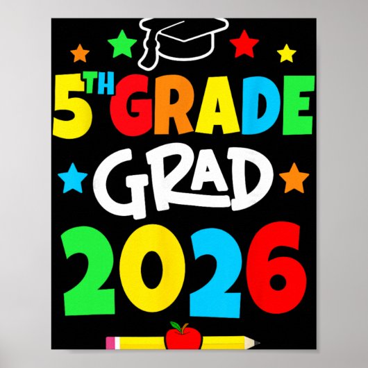 5e klas 2026 vijfde klas afgestudeerd basisonderwi poster (Voorkant)