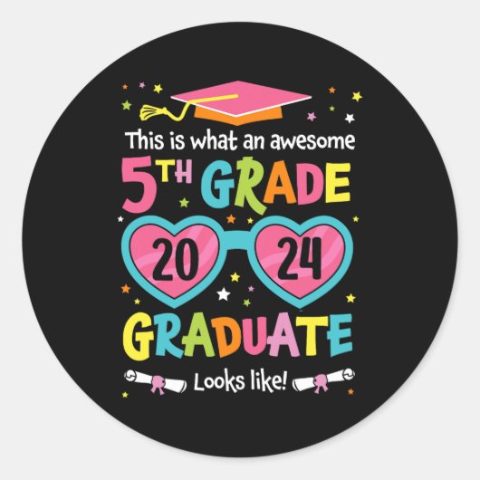 5e klas Afstuderen als CL 2024 Afstuderen Ronde Sticker (Voorkant)