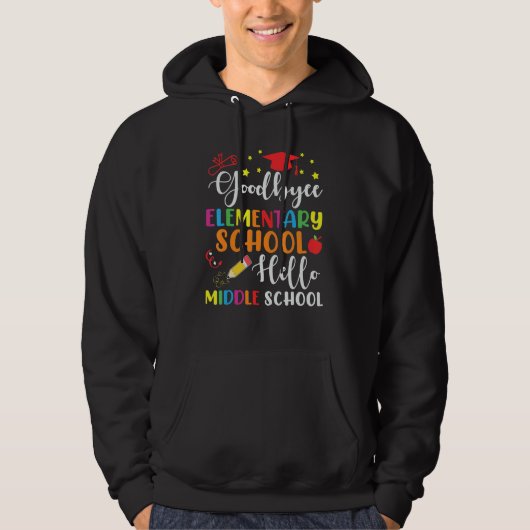 5e klas afstuderen basisschool hallo middelbare sc hoodie (Voorkant)
