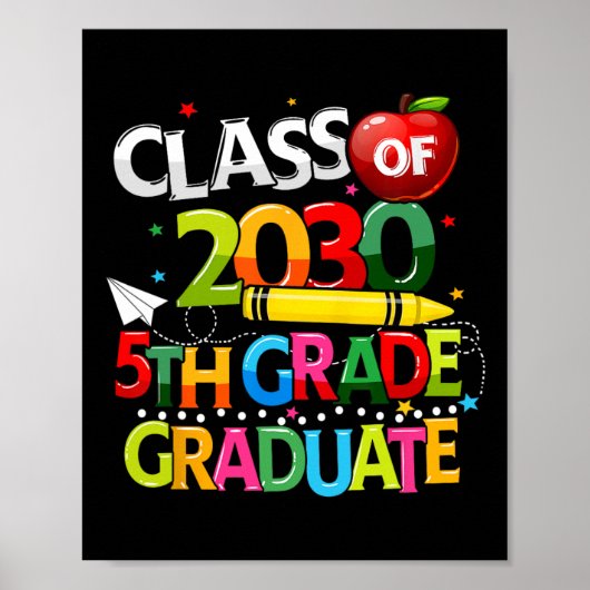 5e klas Afstuderen klas van 2030 laatste schooldag Poster (Voorkant)