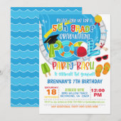 5e klas Afstuderen Pool Party - Boy Kaart (Voorkant / Achterkant)