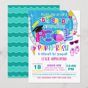 5e klas Afstuderen Pool Party - Meisje W Kaart
