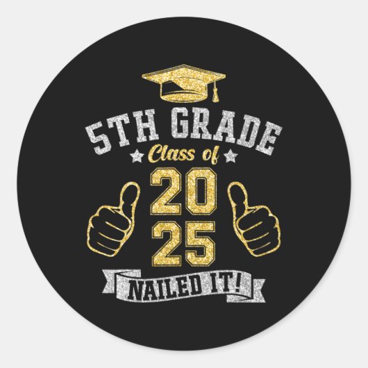 5e klas CL van 2025 genageld IT-Afstuderen student Ronde Sticker (Voorkant)