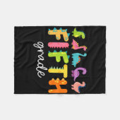 5e klas dinosaurus terug naar school eerste school fleece deken (Voorkant (Horizontaal))