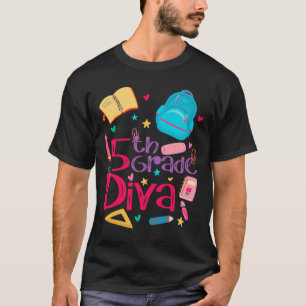 5e klas diva leraar meisje outfit schattig eerste t-shirt