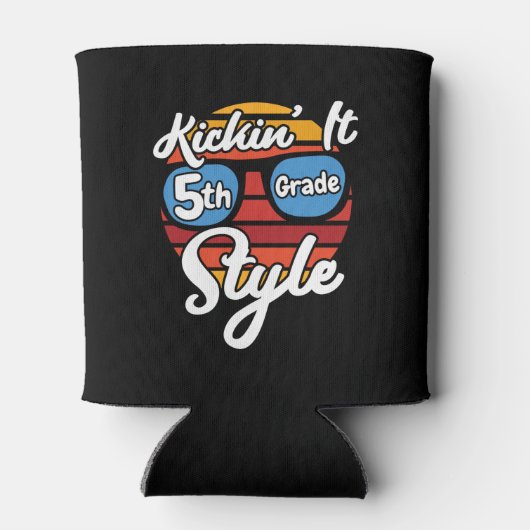 5e klas eerste dag 5e klas terug naar school blikjeskoeler (Achterkant)