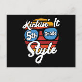 5e klas eerste dag 5e klas terug naar school briefkaart (Voorkant)