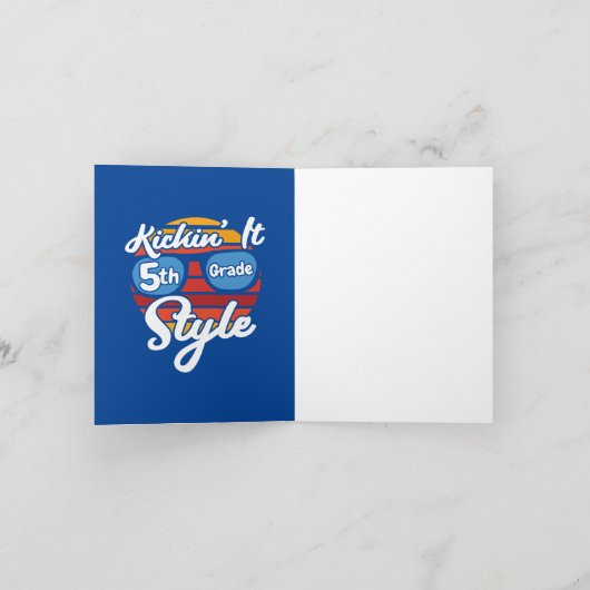 5e klas eerste dag 5e klas terug naar school kaart (Binnen)