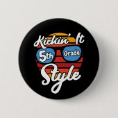 5e klas eerste dag 5e klas terug naar school ronde button 5,7 cm (Voorkant)