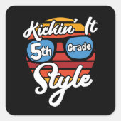 5e klas eerste dag 5e klas terug naar school vierkante sticker (Voorkant)