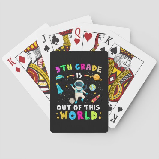 5e klas is uit deze wereld terug naar school Kinde Pokerkaarten (Achterkant)
