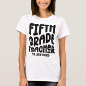 5e klas leraar eenvoudig wit op maat t-shirt (Voorkant)